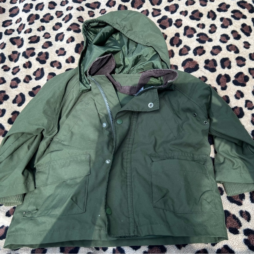 Gap Boys Olive Green lightweight jacket with removable hood